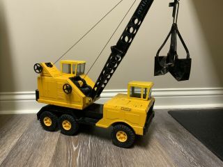 Vintage Nylint Pressed Steel Construction Toy Michigan Shovel Crane Truck Yellow