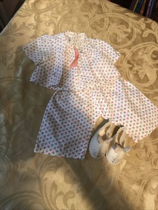 Vintage Terri Lee Tagged Pjs For 16” Doll With Felt Slippers