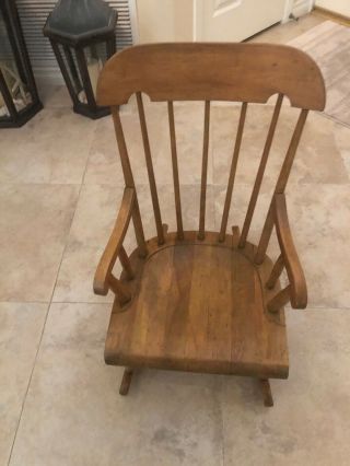 Vintage Nichols And Stone Windsor Childs Rocking Chair