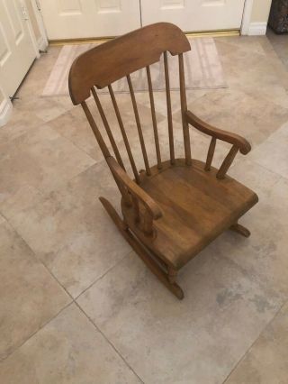 Vintage Nichols and Stone Windsor Childs Rocking Chair 2