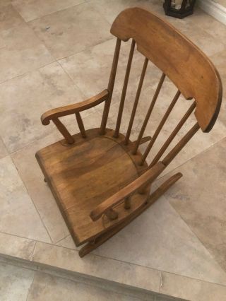Vintage Nichols and Stone Windsor Childs Rocking Chair 3