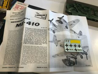1966 LINDBERG MESSERSCHMITT ME - 410,  1:72,  440 - 50,  Unassembled in the box 2