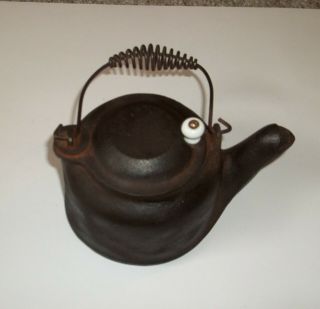 Wagner Ware Cast Iron Tea Kettle Toy Salesman Sample Wire Bail