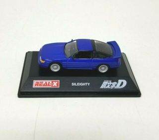 Real - X Initial D 1:72 Diecast Model Car Nissan Sileighty Blue W/ Stand Euc