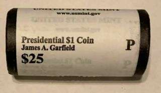 2011 - P James Garfield Presidential Dollar $25 Roll Us Ogp Box Mb738
