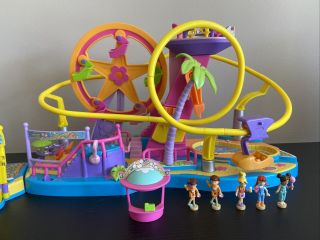 POLLY POCKET Pollyworld 2002 Amusement Park: Carousel,  Tea Cup Rides,  Figurines 2
