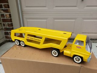 Vintage 1960’s/1970’s Tonka Pressed Steel Yellow Car Carrier Large 27” Long