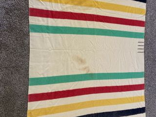 Vintage Hudson Bay 4 Point Striped Blanket - 100 Wool - 67 