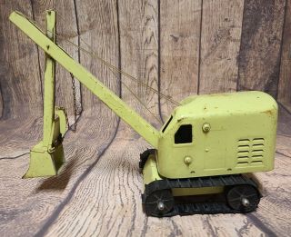 Vintage Structo Pressed Steel Yellow Steam Shovel Crane C1940s - 1950 Toy