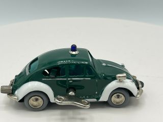 Rare Vintage Schuco Western Germany Key Wind Up Micro Racer Vw Beetle Police