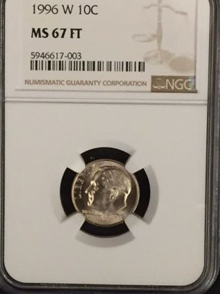 1996 W Roosevelt Dime Ngc Ms67 Ft Full Torch 22 Of 100 Greatest Us Modern Coins