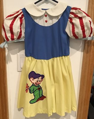 Vintage Snow White Girls Dress Sz.  6 Purchased At Dworld 1988