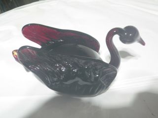 Antique Vintage Tiffin Glass Purple Swan Bird Animal Figure