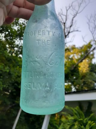 Rare Property Of Coca Cola Selma,  Ala.  Straight Sided Script Antique Bottle