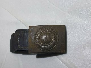 World War Ii German Belt Buckle With Year And Berlin Stamped In The Leather