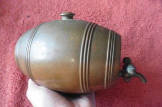 Antique Copper Mini Barrel Keg With Tap Vintage Small Decor