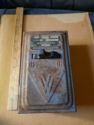 Vintage Wadsworrth Antique Fuse 30 Amp Safety Switch Steampunk Keybox Holder