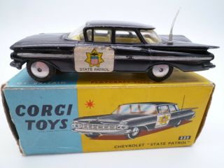 Vintage Corgi Toys 223 Chevrolet Impala State Patrol 1959 - 61