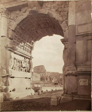 Arch Of Titus With The Colosseum Roman Forum Rome Italy 1890s Albumen Print