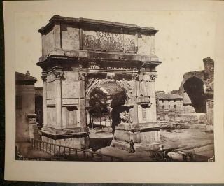 Robert Rive Arch of Titus Via Sacra Roman Forum Italy 1870s Albumen Print 2