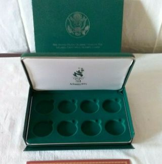 1996 Us Atlanta Olympic 8 Coin Silver Proof Set Box W/coa - No Coins