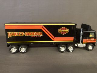 Harley Davidson Stamped Steel Semi Tractor - Trailer By Nylint Vgc