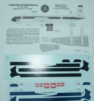 Ts - Liveries Unlimited - Bea Decal Set For Airfix 1/144 Vickers Vanguard G Apeu