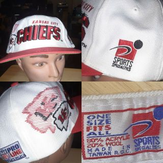 90s Kansas City Chiefs Football Cap Sports Specialties Pro Line Snapback Hat Cap