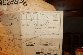 Vintage Paper Plans For Model Airplane Piper Cub Cruiser