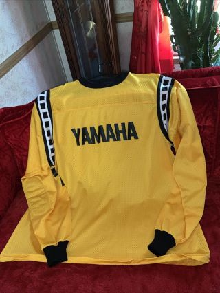 Vtg Yamaha Mesh Motorcross Jersey Mens 2xlyellow Black Usa Motorcycle