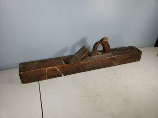 Very Old Antique Large Wood Plane Ohio Tool Co 28 " Inch 2 5/8 " Blade Flat Bottom