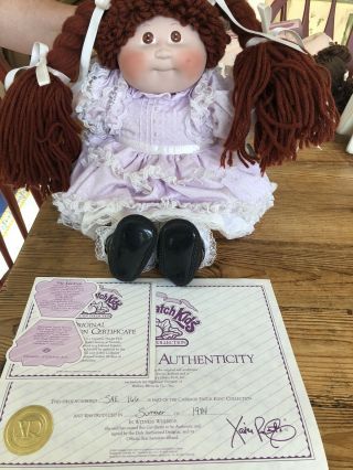 Vintage (1984) Cabbage Patch Doll In With Birth Certificate