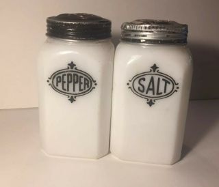 Vintage Hazel Atlas Large Milk Glass Salt & Pepper Shakers