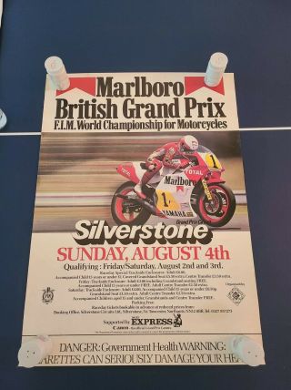 Vintage 1985 Marlboro British Grand Prix Silverstone Poster,  2