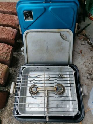 Vintage Kangaroo Portable Kitchen Camp Stove Combo Grill / Smoker