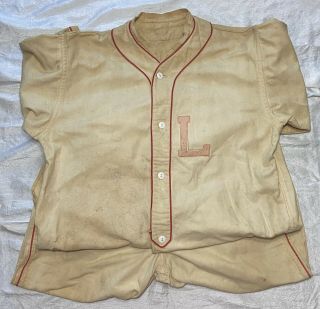 Antique Vintage Baseball Jersey & Pants Letter L " L " Number 15