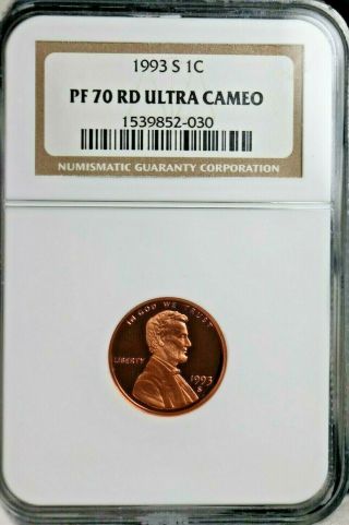 1993 S 1c Lincoln Cent Ngc Pf70 Rd Uc