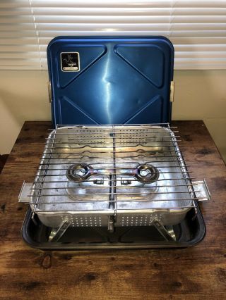 Vintage Kangaroo Portable Kitchen Camp Stove Combo Grill / Smoker
