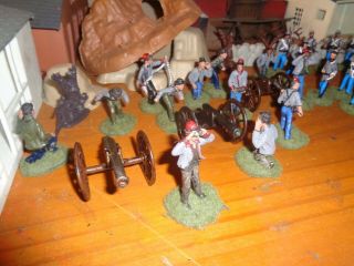 Painted plastic 54mm American Civil War Cannons and infantry 2