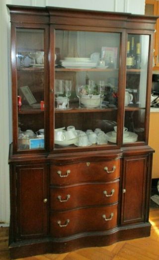 Antique Style China Cabinet With Glass Doors - Pick Up Only Nyc Metro