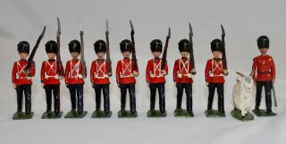 Britains Lead Toy Soldiers Royal Welsh Fusiliers 23rd Foot Set 74.  Goat Mascot