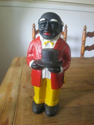 Old Antique Uncle Moses African American Cast Iron Coin Bank
