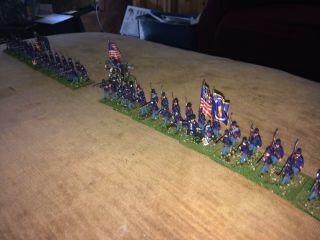 66 Painted 1/72 - 2 Civil War Union Indiana Infantry Regiments W Command