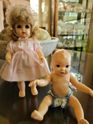 Tiny Vintage Terri Lee And Baby Linda Dolls