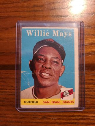 1958 Topps Willie Mays San Francisco Giants 5 Low Grade Baseball Card