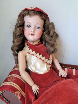 24 " Armand Marseille 390 A.  M.  7 1/2 Antique German Bisque Doll
