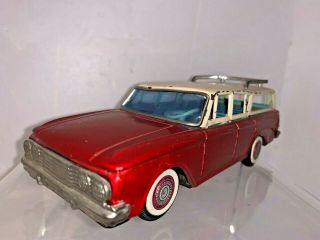 Vintage Bandai Tin Friction Toy Car Rambler Station Wagon Vg Color