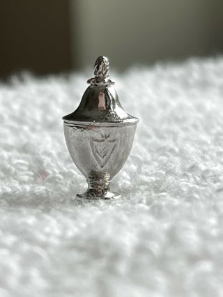 1990s Miniature Dollhouse Artisan Eugene Kupjack Sterling Silver Sugar Urn Bowl