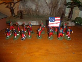 Painted Plastic 54mm American Civil War Zouave Infantry