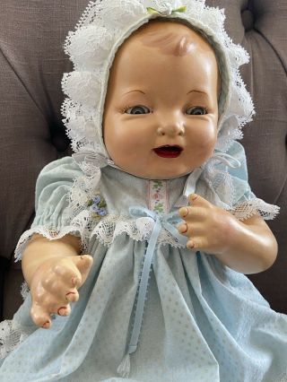 1924 Antique Vintage Effanbee Bubbles Composition Baby Doll